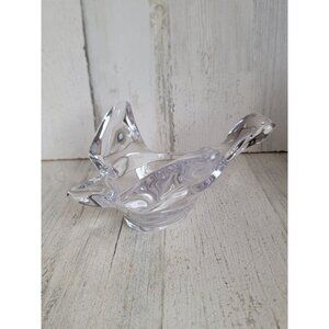 Clear glass bird candy‎ dish home decor figure dove unique